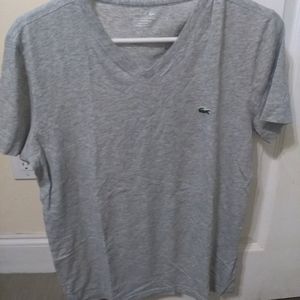 Gray LACOSTE v-neck t-shirt sz S / 3